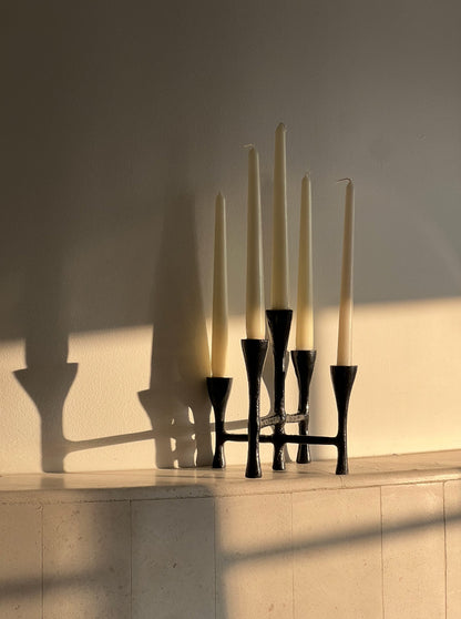 Brutalist Black Candle Stick Holders