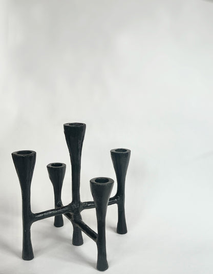 Brutalist Black Candle Stick Holders